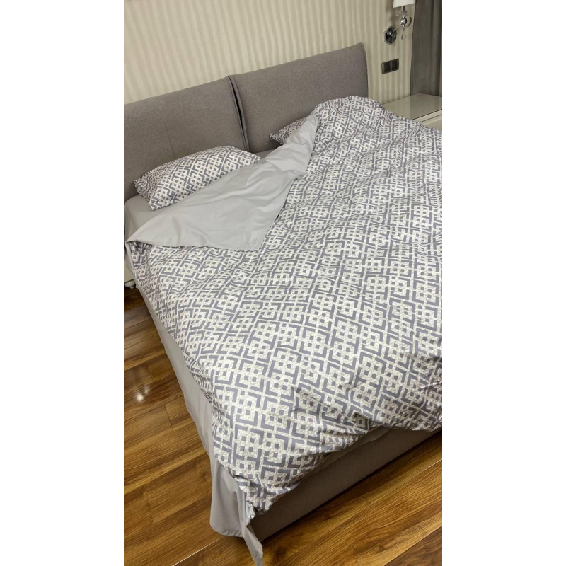 Комплект постільної білизни півтораспальний “Сірий лабіринт“ ТМ Glav Textile