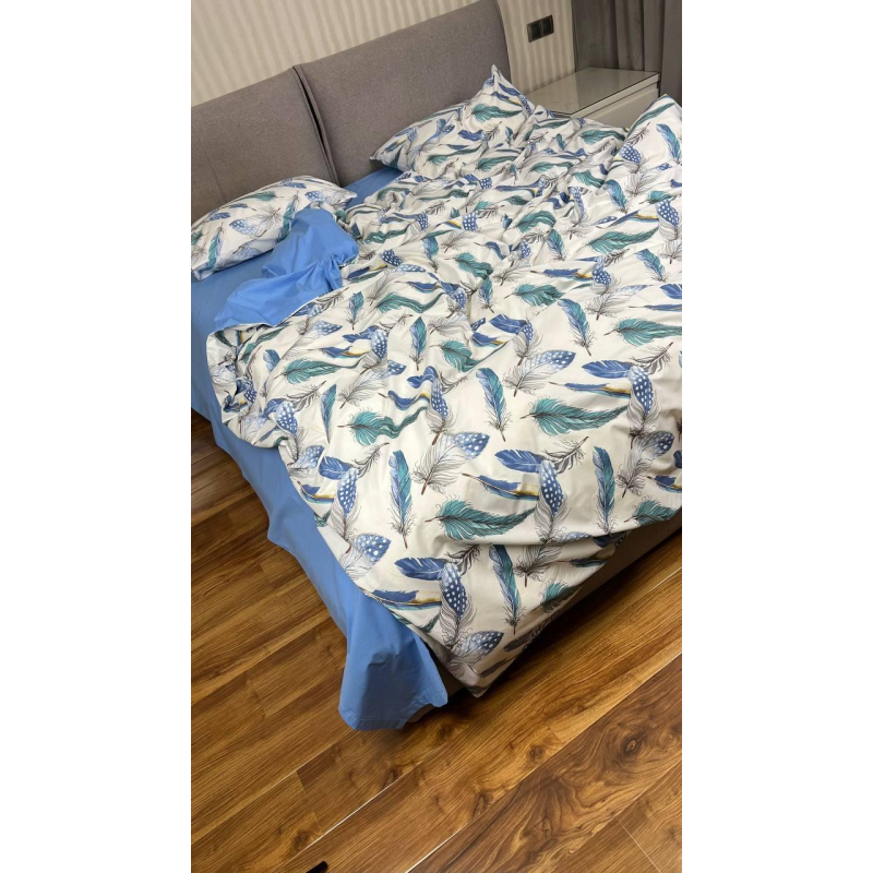 Комплект постільної білизни півтораспальний “Пірячко блакитне“ ТМ Glav Textile