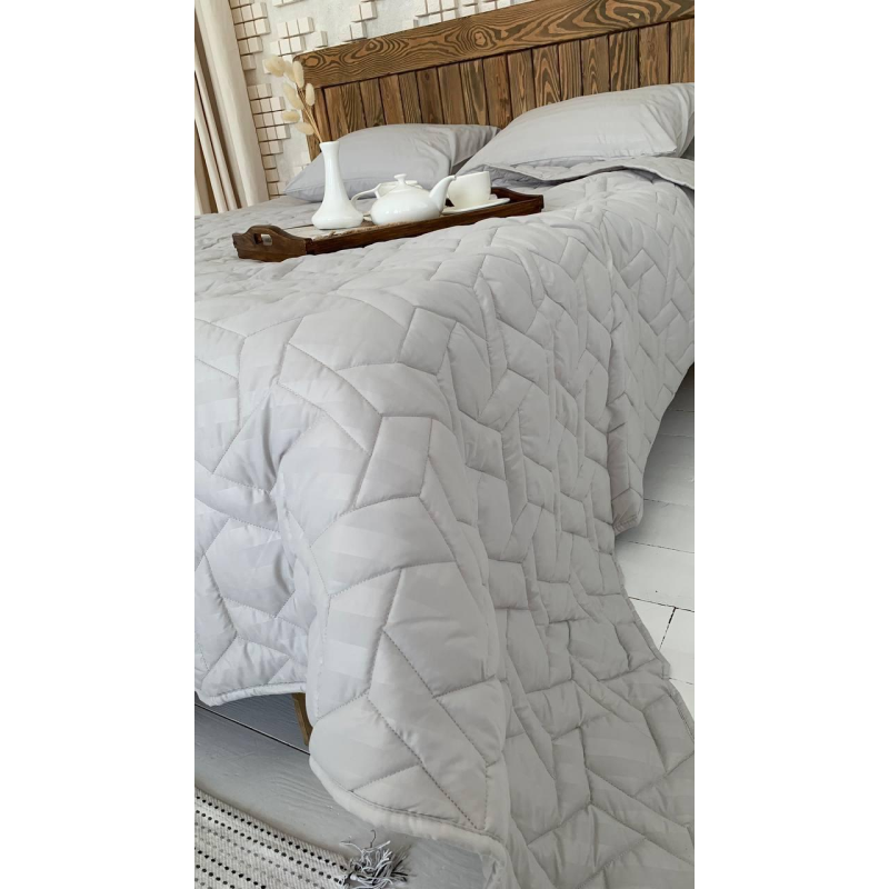 Літній однотонний набір постільної білизни (холофайбер) двоспальний, Туман