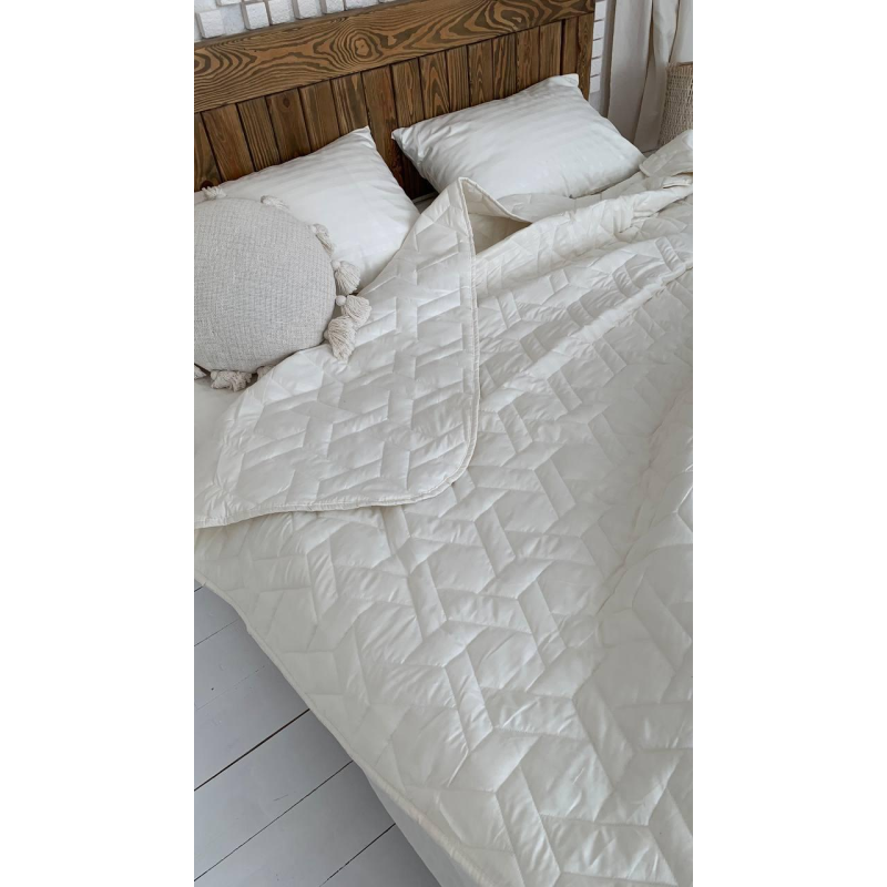 Літній однотонний набір постільної білизни (холофайбер) двоспальний, Білий