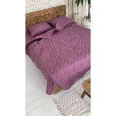 Літній однотонний набір постільної білизни (холофайбер) напівтораспальний, Сливовий