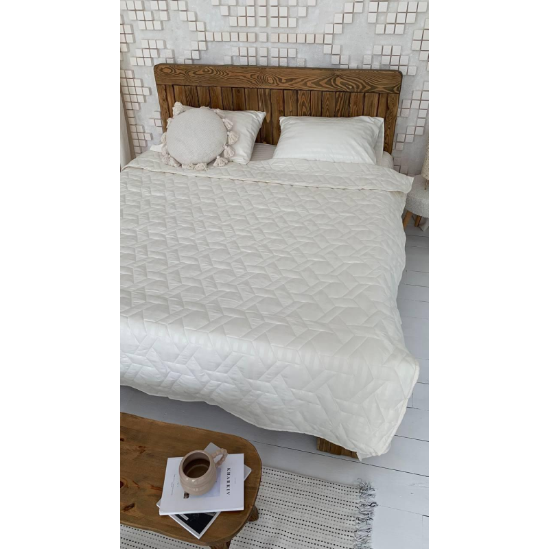 Літній однотонний набір постільної білизни (холофайбер) напівтораспальний, Білий