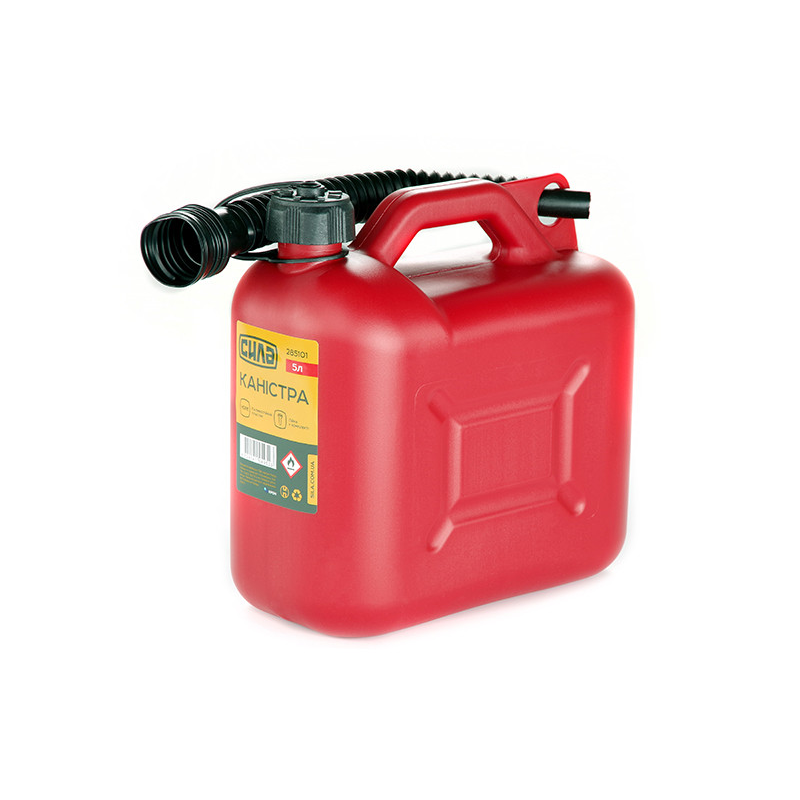 Каністра пластикова HDPE 5л з лійкою ТМ “Сила“ Каністра пластикова HDPE 5л з лійкою ТМ “Сила“