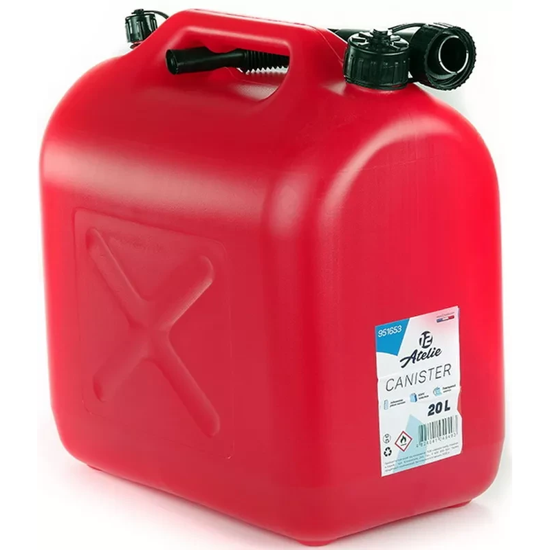 Каністра пластикова 20л з лійкою, повітряним клапаном та прозорою мірною смугою ТМ Atelie Каністра пластикова 20л з лійкою, повітряним клапаном та прозорою мірною смугою ТМ Atelie