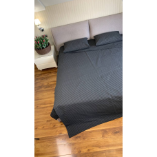 Комплект постільної білизни Євро “Сіра смужка“ (Бязь Gold Lux)