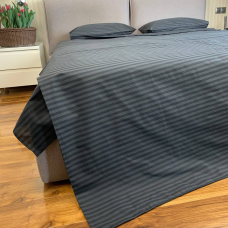 Комплект постільної білизни півтораспальний “Сіра смужка“ (Бязь Gold Lux)