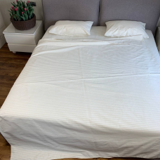 Комплект постільної білизни Євро “Молочна смужка“ (Бязь Gold Lux)