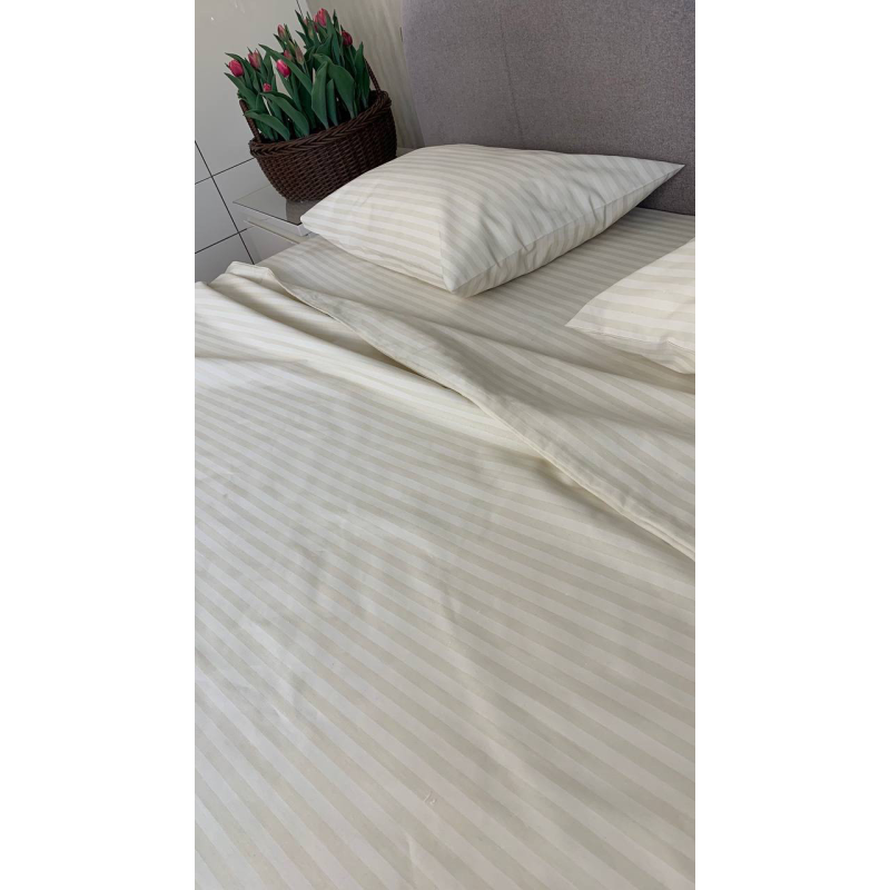 Комплект постільної білизни двоспальний “Молочна смужка“ (Бязь Gold Lux) Комплект постільної білизни двоспальний “Молочна смужка“ (Бязь Gold Lux)