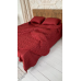 Літній однотонний набір постільної білизни (холофайбер) Сімейний, Бордо