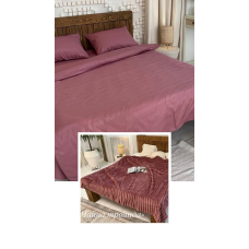 Комплект постільної білизни з пледом, полуторний (чайна троянда)