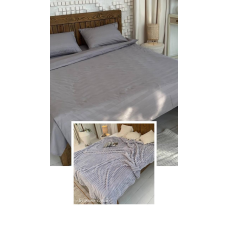 Комплект постільної білизни з пледом, Євро (бузково-сірий)