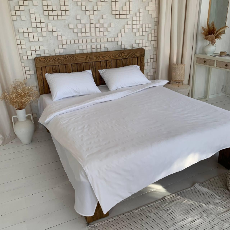 Комплект постільної білизни (широка смужка) полуторний, мікросатин Комплект постільної білизни (широка смужка) полуторний, мікросатин