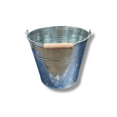 Відро оцинковане 15л двошовне з дерев“яною ручкою