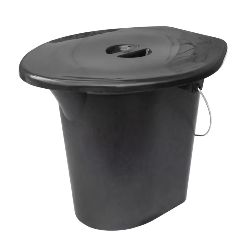 Відро-туалет пластикове 16 літрів, чорне ТМ ПолімерАгро
