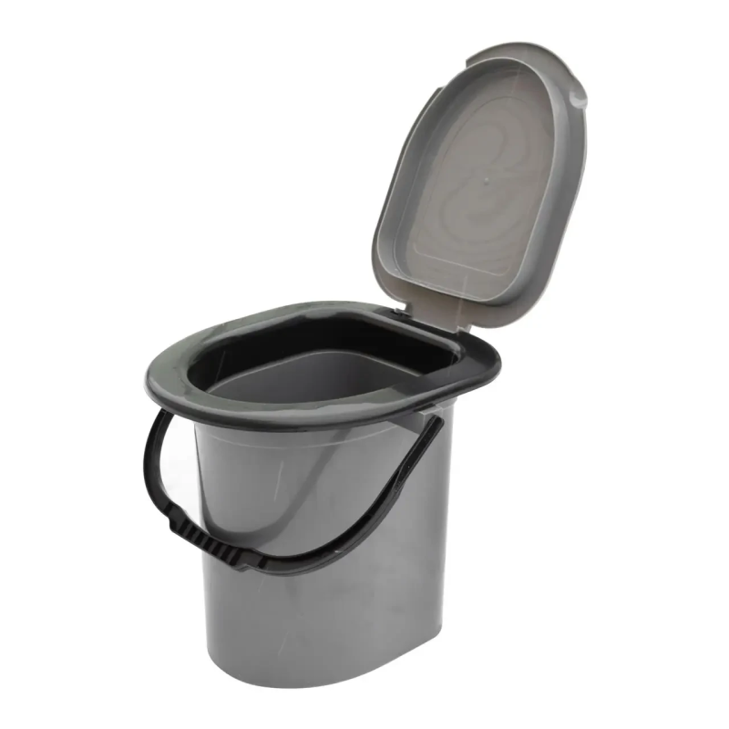 Відро-туалет пластиковий 15 літрів, сіре ТМ Горизонт