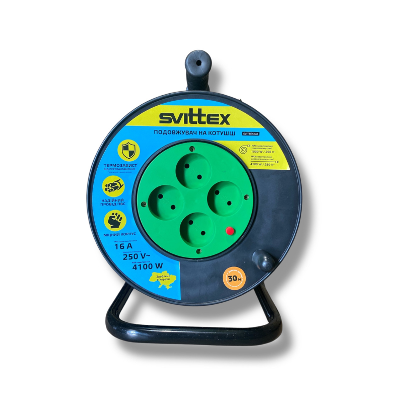 Подовжувач на котушці ПВС 2х2,5 мм2, 30м ТМ Svittex